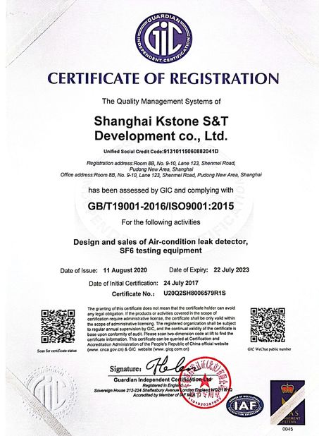 Çin Shanghai Yushi Technology Development Co., Ltd. Sertifikalar
